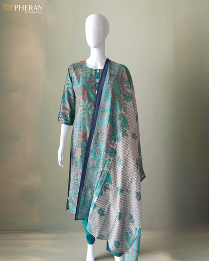 Pheran Women’s Stitched Suit Set with Dupatta AM81